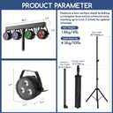 Stage Lights with Stand 120W, Professional DJ Lights Package, RGBW LED 4-Par Gigbar with DMX & Sound-Activated Stage Lighting System for DJs Band Party Wedding Church & Concert, 7FT Tripod