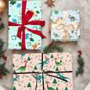 Dinosaurs Christmas Wrapping Paper for Boys Girls Kids - 8 Jumbo Sheets Cartoon Dinosaurs, Santa Hats and Snowman Designs - DIY Gift Wrap for Party Favors New Year Birthday Gift, 28"x40" (Dinosaur)