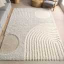 nuLOOM Gloria Abstract Shag Area Rug, 5x7, Light Brown 