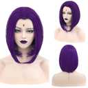Purple Short Wig Cosplay Short Bob Wig Purple Halloween Costume Wigs For Women
