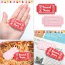 3 x Kosiz 6 Pcs Valentine Ticket Gift Silicone One Way Ticket Valentine Ticket Romantic Love Relationship Anniversary Tickets Gift for Him Her Husband Wife Boyfriend Girlfriend Partner (Pink, Red, White)