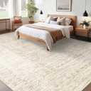 Living Room Rugs 10x14: Washable Moroccan Geometric Boho Rug Farmhouse Non Slip Stain Resistant Large Rug Low Pile Soft Carpet for Bedroom Dining Room Kids Room (Beige,10x14)