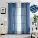 WEST LAKE Pinch Pleated Sheer Curtain Panels 90 Inches Length for Living Room Sliding Door,Coronet Blue French Pleat Drapes with Back Tabs,Modern Window Treatment for Track System,58"Wx90"L(Pack of 2)