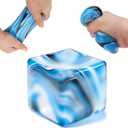 8 x Ice Cube Squishy, Slow Rising Square Shape Stress Balls for Adults(Blue) | Ice Cube Fidget Toys for Adults Sensory Toy for Anxiety Relief ADHD Office School Stocking Stuffer Classroom Prizes Gifts