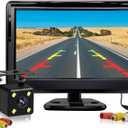 Kairiyard Backup Camera, Car Rear View Reverse Camera with 5in Monitor HD Night Vision 170 Wide View Angel Vehicle Back up Camera Systems IP69 Waterproof for Car Truck