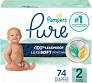 Pampers Baby Diapers  Pure Protection  Size 2, 74 Count, for up to 100% Leakproof, Premium Plantbased Skin Protection