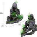 Saim Aquarium Mountain View Stone Ornament, Artificial Mountain Hill View Stone Rock Cave Aquarium Decorations Fish Tank Decor for Betta Cichlids Hideaway Cave, Hermit Crab Hideout - Large