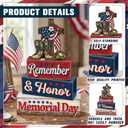 Yuntau 4 Pcs Memorial Day Table Decor Patriotic 4th of July Tiered Tray Decor Remember Honor Our Heroes Wooden Sign Red White Blue Table Centerpiece for Home Office Desk 250th Anniversary Decorations