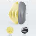 Lumbar Support Pillow, Back Support Pillow for Chair, Memory Foam Car Seat Back Pillows for Back Pain Relief, Ergonomic Design, Perfect for Home Office Desk Chairs,Plane-No Vibrating Version (Grey)