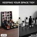 5-Tier Sunglasses Organizer, Sunglass Holder Stand Display Rack Holds 16 Pairs, Multi-Purpose Storage for Eyeglasses, Watches, Perfumes, For Desk, Dresser, Nightstand (Black)