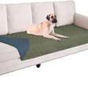 Ameritex Waterproof Dog Bed Cover Pet Blanket for Furniture Bed Couch Sofa Reversible (30x90 Inch (Pack of 1), Green+Navy Blue)