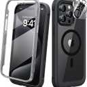 Diaclara Magnetic for iPhone 15 Pro Case, [Military-Grade Drop Proof & Fit for MagSafe] Built-in Shockproof Screen Protector, [Camera Lens Protector] Phone Cover for iPhone 15 Pro 6.1"(Black)
