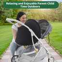 DUOMI 2-in-1 Stroller Sun Shade and Mosquito Net Cover - Universal Breathable Baby Cover With Two-Way Zipper for Extender