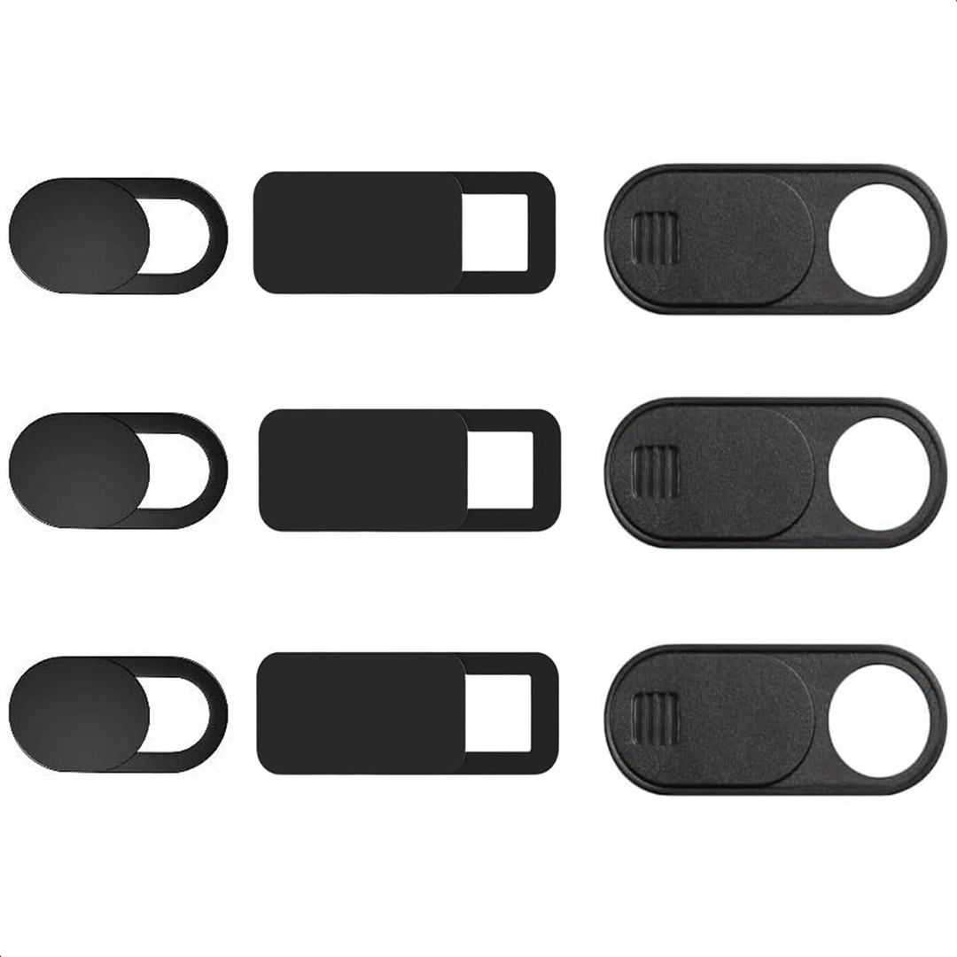 California JOS 9 Pack(3 Large + 3 Medium + 3 Small) 0.03 inch Ultra Thin Webcam Cover Slide Camera Blocker Protect Your Privacy Security for MacBook Air, Laptop, iPad, iMac, PC, iPhone