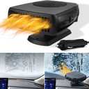 Car Heater, 200W Portable Windshield Defroster Fast Heating and Cooling Auto Defogger Window Defroster Automobile Windscreen Heaters Plug in Cigarette Lighter Heaters with 360 Degree Rotary (12V)