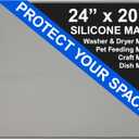 SOMADA Washer and Dryer Protector Mat, 23.6 x 19.7" - 1 PC Heavy Duty Non Slip Waterproof  Washer Dryer Countertop for Laundry Room Organization, Under Refrigerator Mini Fridge Silicone Mat (Dark Gray-1pc)