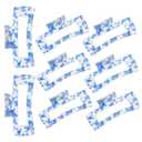 8 Pcs Blue Claw Clips Bulk for Women 5 Inch Vintage Floral Hair Claw Clips Large Square Rectangle Banana Accessories for Thick Thin Long Short Curly for Wedding Bridesmaid Bridal Shower Party