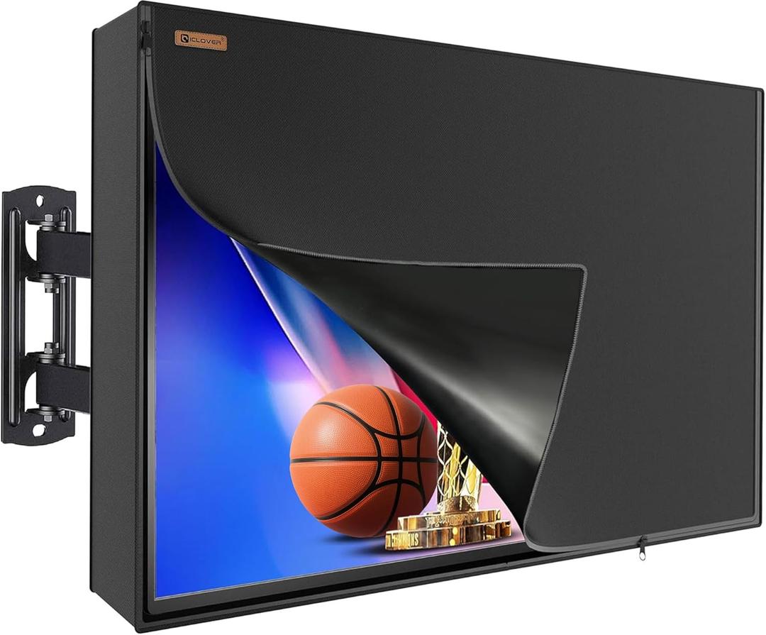 IC ICLOVER Outdoor TV Cover 32 inch, 600D Heavy Duty Waterproof TV Protector with 3 Sides Full Zipper, Fits up to 31.5" W19" H, Weatherproof Outside Television Covers Enclosure for Flat Screen TVs