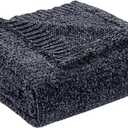 BOURINA Chenille Throw Blanket for Couch Sofa Chair Bed Home Decoration, Soft Warm Cozy Blanket for All Season50" x 60", Grey