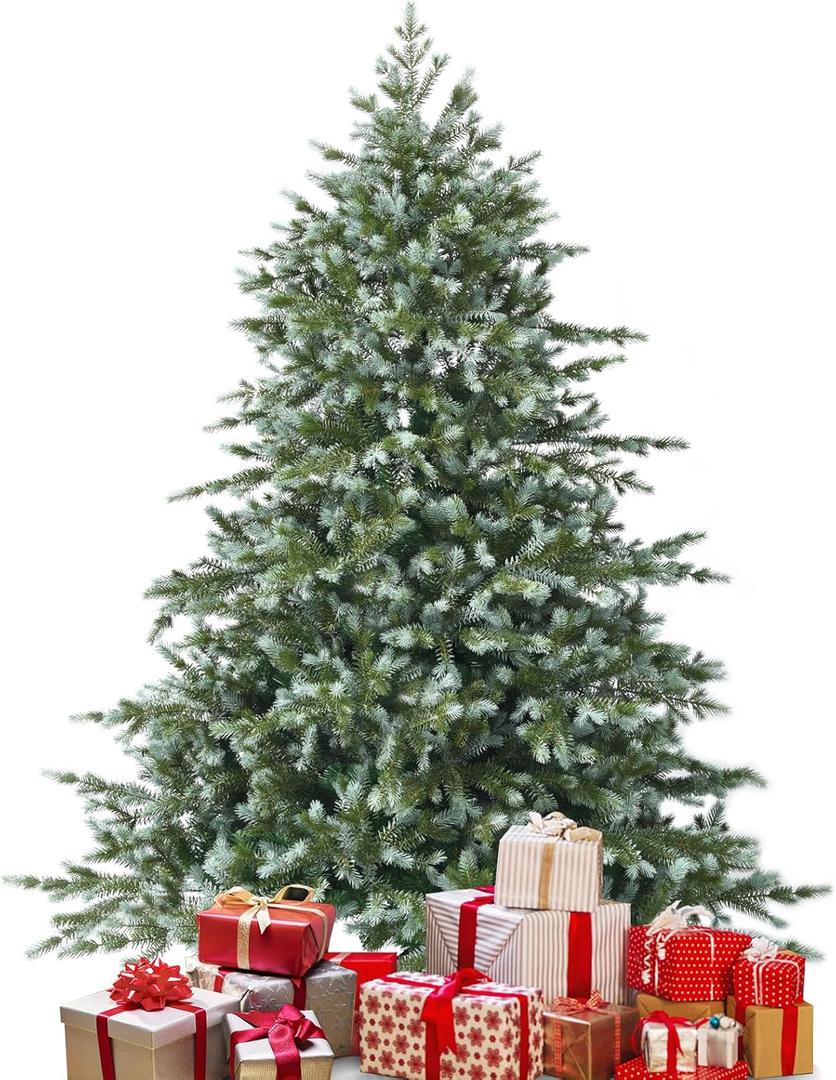 DORTALA Artificial Christmas Tree, 6FT Evergreen Xmas Tree with 892 Branch Tips, Foldable Metal Stand, Green