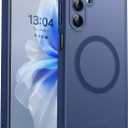 CANSHN Designed for Samsung Galaxy A16-5G Case [Full Camera Protection] [Compatible with Magsafe] Translucent Matte Back Protective Phone Cover, Deep Blue