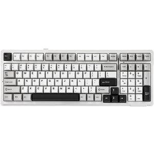EPOMAKER x Aula F99 Wireless Mechanical Keyboard, Hot Swappable Gasket Custom Gaming Keyboard with Five-Layer Padding, BT/2.4GHz/USB-C, 8000mAh Battery (White Grey, Graywood V3 Switch)