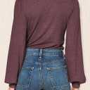 Agnes Urban Womens V Neck Long Sleeve Tops Dressy Casual Fall Shirts Puff Sleeve Loose Tunic Trendy Tops Blouses