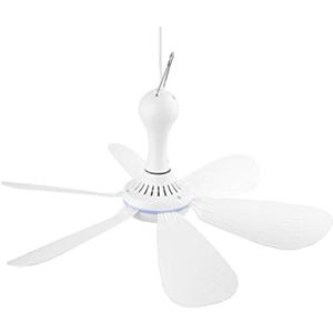 VizGiz Small USB Ceiling Fan DC 5V Air Circulator Fan 6 Detachable Blades Portable Hanging Ceiling Fans for RV 5th Wheel Camper Trailer Boat Camping Tent Tarp Canopy Sun Shelter Screen House Gazebo