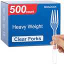MOACOCK 470 Count Clear Disposable Plastic Forks, Heavy Weight Disposable Forks Plastic Utensils for Parties, Picnics, Big Event, Daily Use