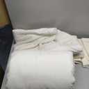 Fabdreams GOTS Certified 100% Organic Cotton Duvet Cover Queen Size - 400 TC Sateen - Soft - Silky - Button Closure - Edge Ties - 1 Duvet Cover (90"x92")+2 Pillow Shams (20"x26") - Ivory