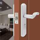 Front Door Lock Set Single Cylinder Handle and Deadbolt Lock Set with Door Lever, 5.7" Screw Hole Distance, Silver