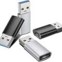 5 x USB C Adapter USB 3.0 (4 Pieces), USB C Female to USB Male, USB Type C Adapter for iPhone 15/14/13/12, iPad Pro/Mini/Air, Samsung Galaxy S21 S22 Plus/Ultra, Mac/Mac Book/Laptop