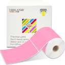 3 X 5 Inch Printable Waterproof Rectangle Color Coding Labels, 300 Per Roll Adhesive Color Coding Stickers for Bar-Codes, Address, Small Business Labeling, Inventory, Pink