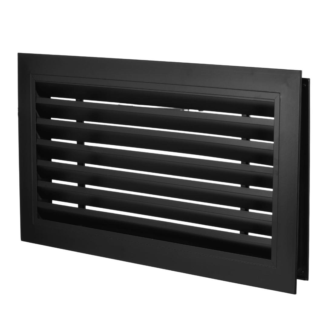 PATIKIL 20" x 10" Door Air Vent Cover Anodized Aluminum Alloy Grille Ventilation Guard Louver Cover for Cabinet Wardrobe Door, Black