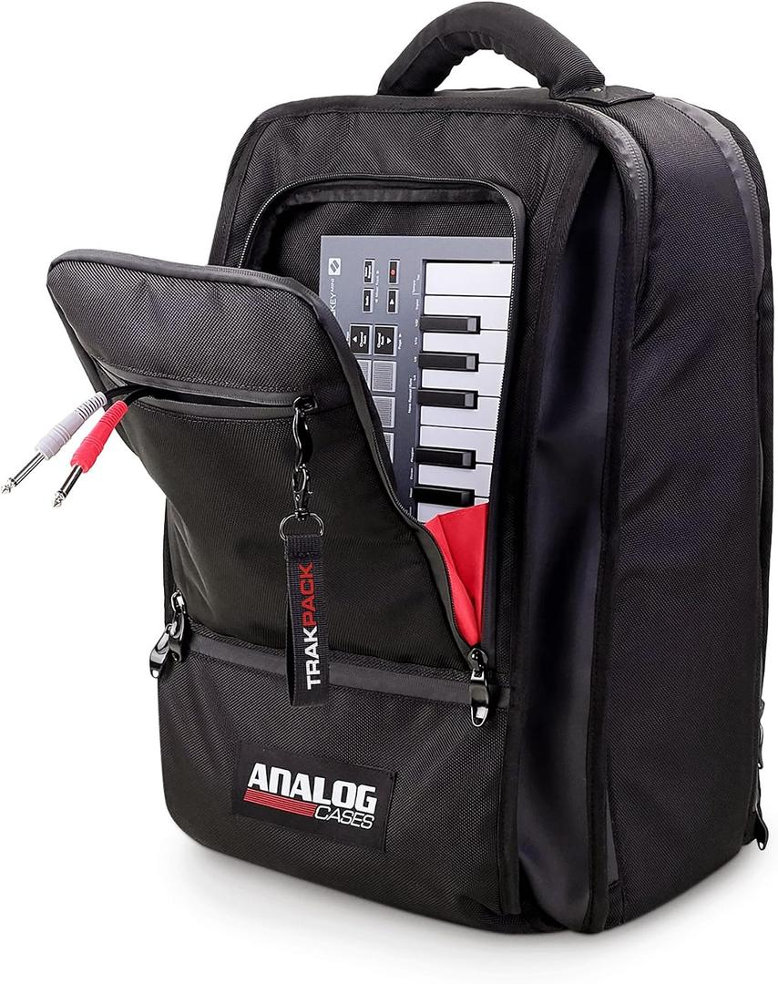 TRAKPACK Backpack for Producers & DJs, XL Capacity with 3 Storage Layers, Fits Akai MPC Live 3 / Ableton Push 3 / Native Instruments Maschine / Pioneer DDJ-FLX4 / Traktor Kontrol S2 / 12" Vinyl LPs, 21.5" x 12.5" x 9"
