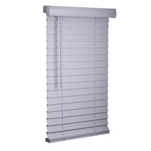 LOTUS & WINDOWARE Cordless Faux Wood Blinds, 35" Wide x 72" Long,Smooth,Light Gray, 2 Inch Horizontal Blinds – for Living Room, Bedroom, Interior Door Windows
