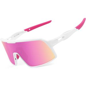 BangLong Polarized Sports Sunglasses for Men Women, UV Protection Sun Glasses for Baseball Running Cycling Fishing (White)