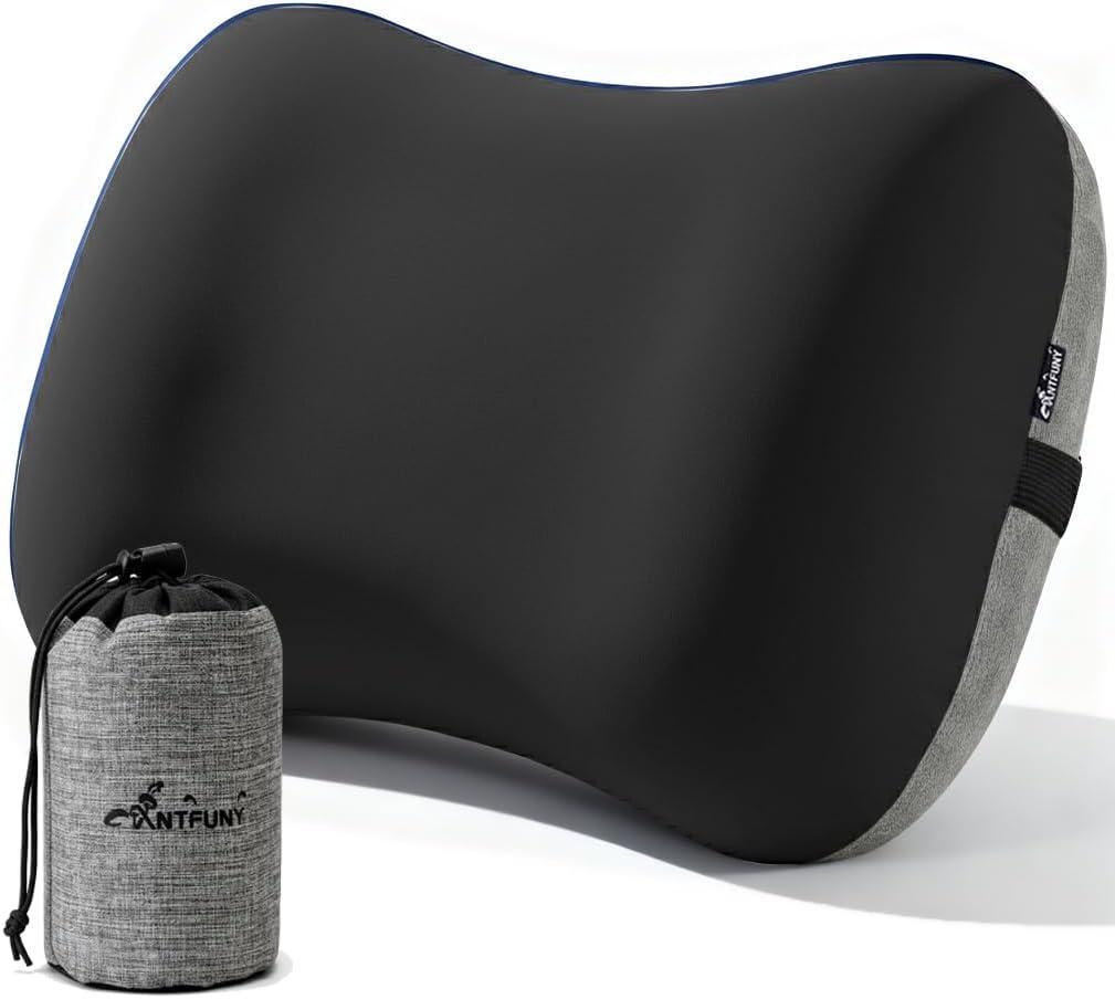 Inflatable Neck Pillow for Travel Camp Beach Small Ultralight Air Blow Up Kilos Gear Tanning Accessories Airplane Seat Cushion Lab Long Flight Essentials Plane Flying Oversea Business Airline Umrah, 15 x 11 inch