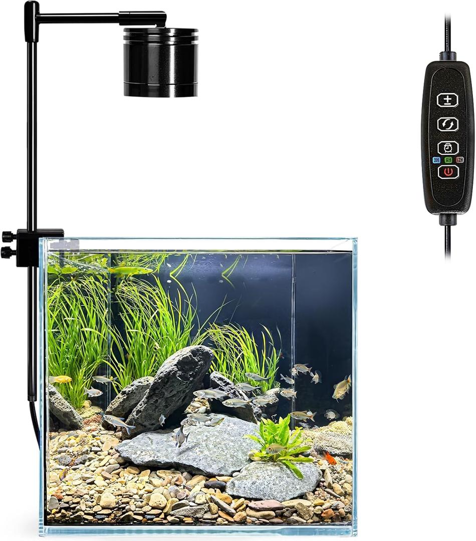 Aquarium Light Fish Tank Light LED Clip-on Freshwater Light Full Spectrum Aquarium Grow Light Aquarium Light 5 Gallon Mini Aquarium lamp 15W
