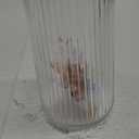 Clear Glass Vase for Flower, Flower Vase for Bouquet, Modern Glass Vases, Ribbed Vases for Living Room, Bedroom, Dining Table, Office, Wedding, Centerpieces, 8 Inches (Large)