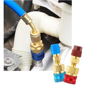 Ziciner R1234YF Quick Couplers Kit, R1234YF to R134A Conversion Kit, High & Low Side Quick Couplers Adapters, Hose Fitting Connector for Car Air Conditioning AC Charging