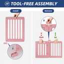 Cozy-Picket Dog Playpen Indoor Deco Pen, 24" H, Pink, 10 Panels