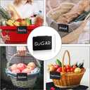 Plastic Basket Label Clip, Bin Clip Labels on Baskets Pantry Storage Box Clip Label Include 20 Pieces Label Bins Clip + 2 White Chalk Makers, Label Holder Set for Kitchen Office Home Organization