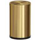 18L/4.7GAL Gold Bathroom Trash Can with Lid,Brass Garbage Can with Flipping Lid,Brushed Stainless Steel for Bedroom,Living Room,Office,Guest Room (4.7gal-Gold)