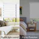 GHV Zebra Blinds for Windows Corded Blackout Dual Layer Privacy Shades Light Control for Day and Night Home Office (White, 31 in (W) x 64 in (H))