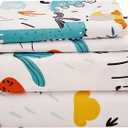 JSD Dinosaur Kids Sheet Set Twin Size, 3 Piece Dino Pattern Microfiber Bed Sheets for Boys Girls Deep Pocket