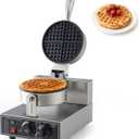 Commercial Waffle Maker, 1200W Waffle Iron, Professional Rotatable Waffle Baker Machine with Temp and Time Control, Non-Stick Baking Pan Stainless Steel for Restaurant Bakeries Kitchen Home