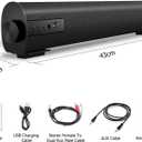 Portable Soundbar for TV/PC, Outdoor/Indoor Wired & Wireless Bluetooth 5.0 Speaker with Remote Control and Coax Cable, 2X5W Mini Home Theater Sound bar with Built-in Subwoofers for Projector (Updated)