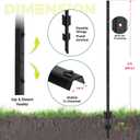 Fence Posts 3 Feet, Heavy Duty Metal Fence Post with U-Channel, Steel Fence U Post for Wire Fencing Steel Post for Yard, Outdoor Wire (Black - Set 8)