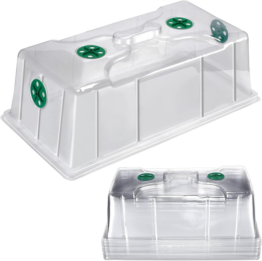 20 Packs 7'' Tall Humidity Vented Domes 1020 Flat Trays Cover Clear Plastic Greenhouse Grow Tray Covers Propagation Seed Cloning Kit for Plants Seed Starting Germination
